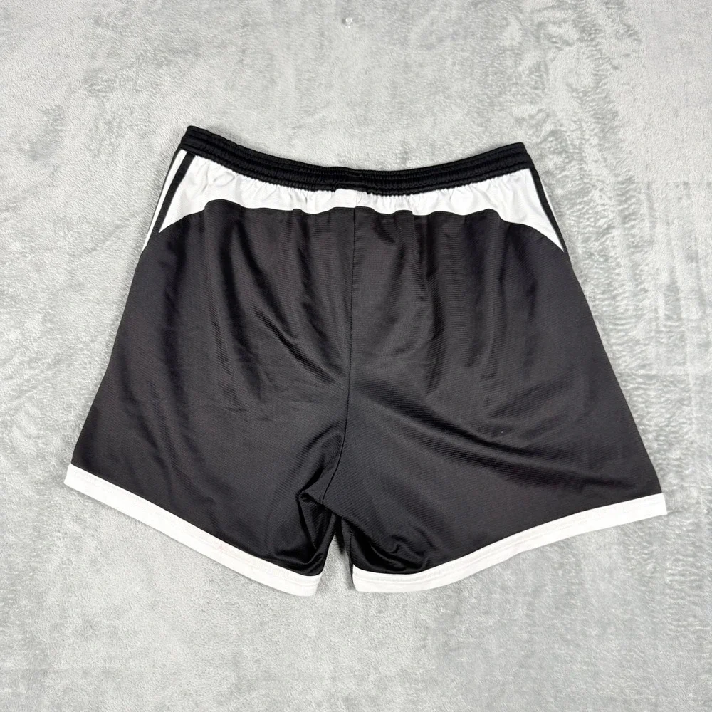 Adidas Mens Large Y2K Soccer Shorts Black White Climalite 3 Stripe 04/04